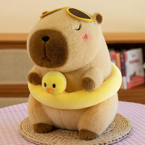 Flotador De Pato Amarillo Capibara Peluche Juguete Lindo SimulacióN Ropa De Playa Capibara Kawaii Animal De Peluche Kapibala CumpleañOs Viajes Regalos-image