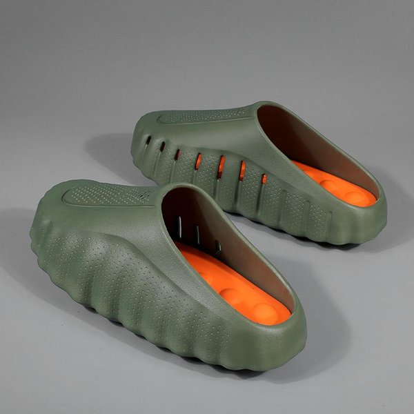 Nowe MęSkie Kapcie Outdoor MięKka Gruba Podeszwa Klapki OddychająCe SandałY AntypośLizgowe Kapcie ŁAzienkowe Lekkie Letnie SandałY PlażOwe 36-37 Gray-image