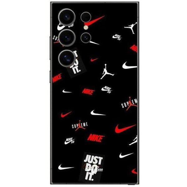 Funda Para Samsung Galaxy S24 Ultra Nike Jordan Blanco Rojo Fondo Negro Negro-image