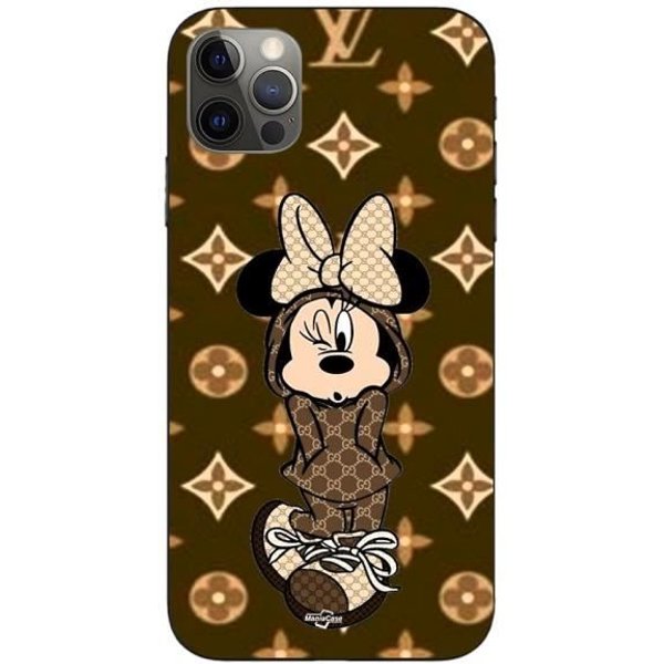 Coque - Maniacase - Iphone 14 Pro - Minnie Disney - Silicone - Souple - Noir Czarny-image