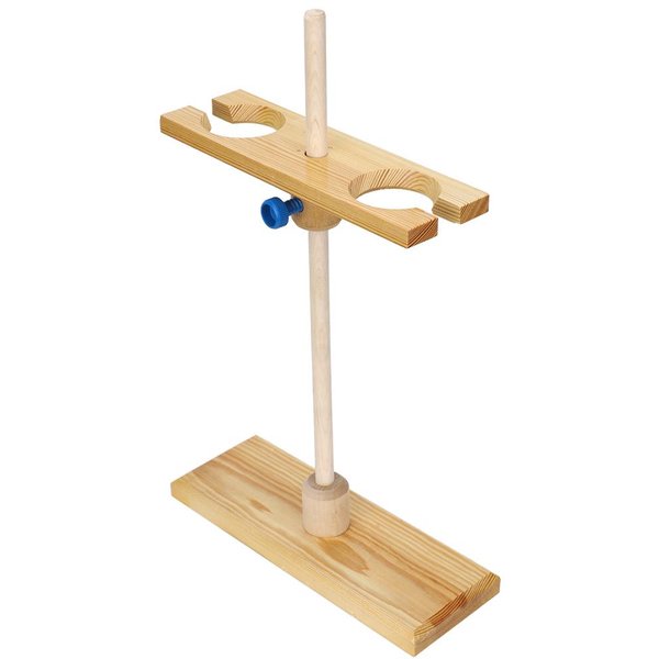 Soporte De Embudo De 2 Agujeros Accesorio De Laboratorio Soporte De Embudo De Madera De Altura Ajustable-image