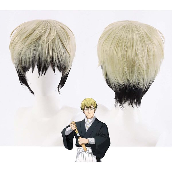 Peluca SintéTica Negra Corta De Cosplay Halloween Anime Jujutsu Kaisen JJK Fushiguro Megumi Beige-image