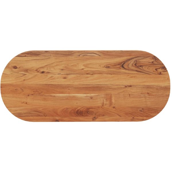 Vidaxl Tablero De Mesa, 140X60X2,5 Cm, Ovalado, Madera Maciza De Acacia-image