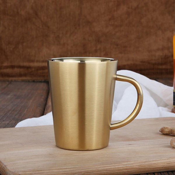 300 Ml 304 Stal Nierdzewna Dwuwarstwowe Kubki FiliżAnka Do Kawy Kreatywny Kubek Na Wodę Kubek Do Piwa Z Izolacją Cieplną Kubek Ze Stali Nierdzewnej Naczynia Do Picia 301-400Ml-image