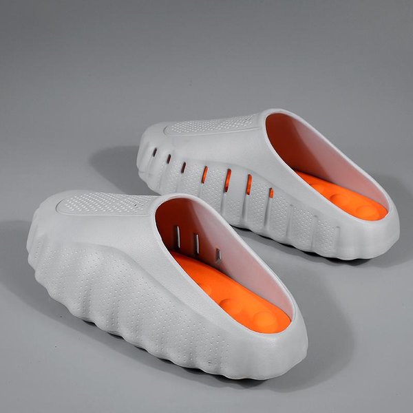 Nowe MęSkie Kapcie Outdoor MięKka Gruba Podeszwa Klapki OddychająCe SandałY AntypośLizgowe Kapcie ŁAzienkowe Lekkie Letnie SandałY PlażOwe 36-37 Gray-image
