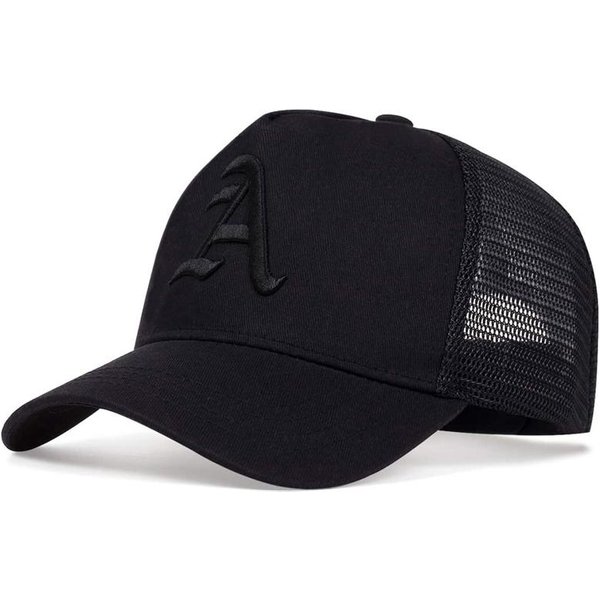 1 Sztuka Unisex Gotycka Litera A Haftowana Siatkowa Czapka BaseballóWka Outdoor Regulowana Ochrona Przeciw SłOńCu Czapka Rekreacyjna Wiosna Jesień Podróż Wakacje-image