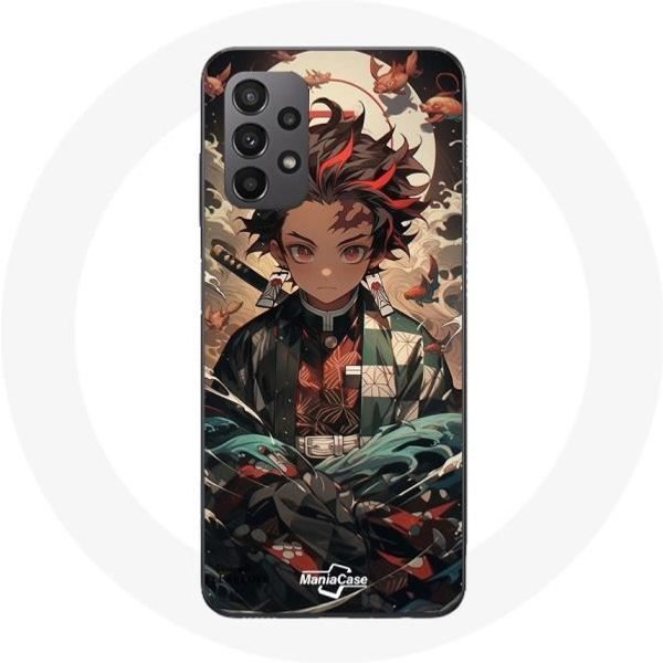 Funda - Maniacase - Samsung Galaxy A23 5G - Demon Slayer Tanjiro - Flexible - Negro-image