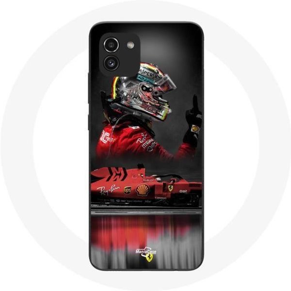 Funda - Maniacase - Samsung Galaxy A03 - FóRmula 1 Sebastian Vettel - Silicona Roja - Flexible Rojo-image