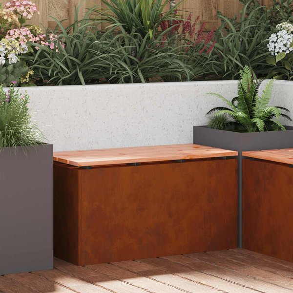 Banco De JardíN Acero Resistente A La Intemperie 80 X 40 X 43 Cm-image