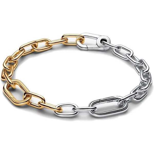 Pulsera Me Plata 925 JoyeríA Para Mujer Encanto De Perla Redonda Plana Fina Pulsera De Lujo Para Pulsera Me 19Cm-image