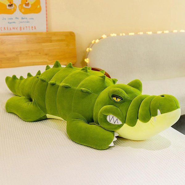 Nuevo Producto SimulacióN CojíN De Cocodrilo Peluche De Cocodrilo Almohada Larga Para Dormir Pinza Para Piernas MuñEca De Trapo Grande MuñEca Almohada 80Cm Orange-image