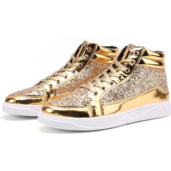 Mctin Zapatos Casuales Para Parejas Para Mujer Zapatillas De Plataforma Con Lentejuelas Zapatillas Altas Para Hombre Para Caminar 39 Beige-image
