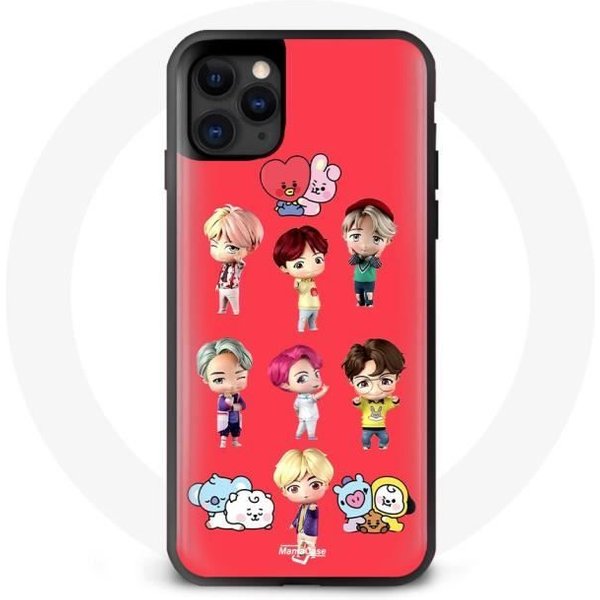 Funda Para Iphone 13 Pro Max - Maniacase - BTS Tinytan AnimacióN BT21 - Silicona Flexible - Roja - Mixta Negro-image