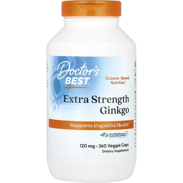 Doctor's Best, Ginkgo O Dodatkowej Mocy, 120 Mg, 360 KapsułEk WegetariańSkich-image