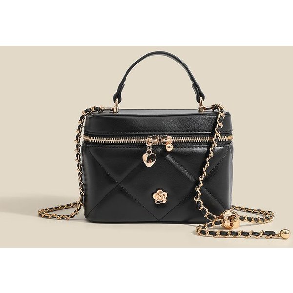 Bolso De Mano Exquisito Estilo Coreano Para Mujer Nuevo Bolso De Maquillaje De Cadena Moderno Y VersáTil De Un Hombro Cruzado Bolso Cuadrado PequeñO Gray-image