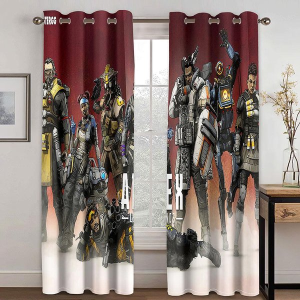 ImpresióN 3D Juegos Competitivos Online NiñO EnvíO Gratis 2 Piezas Cortina De Ventana Fina Con Sombreado Para Sala De Estar Dormitorio DecoracióN Del Hogar Gancho 100W130H(Cm)40X51In&Hook-image