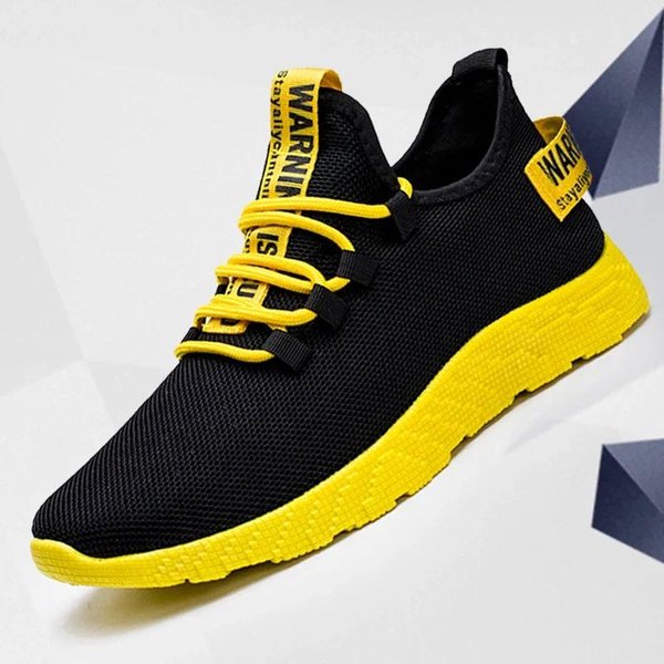 Jesienne MęSkie Trampki OddychająCa Siateczka Codzienne MęSkie Buty Modne Sportowe Buty Lekkie MięKka Podeszwa AntypośLizgowe Zapatos Hombre 39 Yellow-image