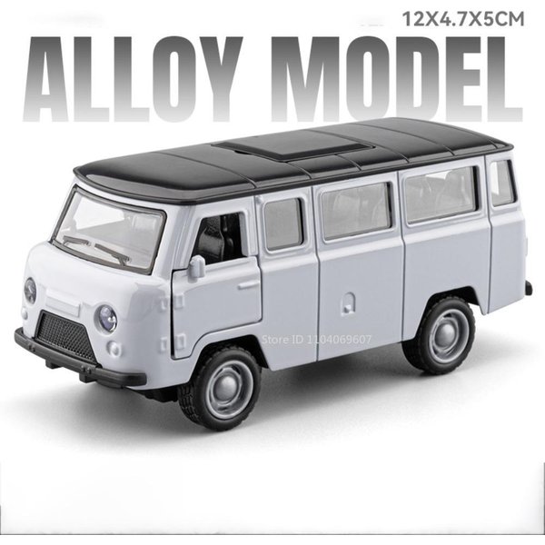 1:36 Uaz Traveler Model Zabawka Samochody Terenowe Metal Diecast Drzwi Otwierane Pull Back Gumowe Opony Pojazdy Symulacyjne Dla Dzieci Prezenty Gray-image