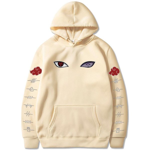 Naruto Cosplay Bluza Z Kapturem Harajuku Bluzy MęSkie BawełNiane Bluzy Z Kapturem L Beige-image