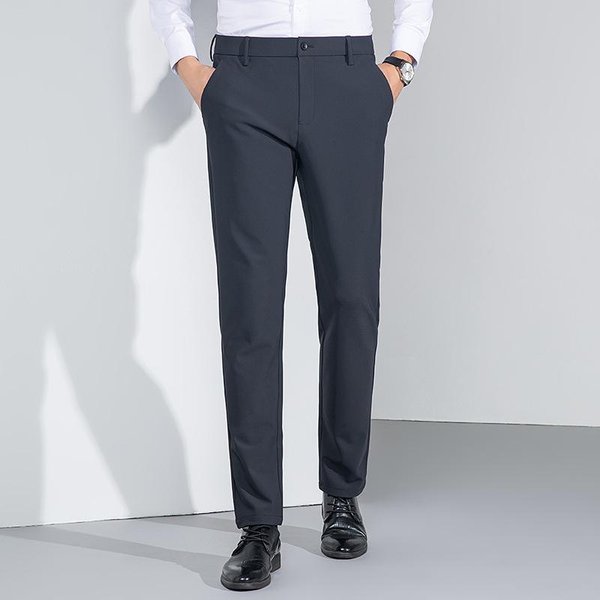 Pantalones De Negocios Hombre Moda Pantalones Casuales Hombre Primavera Y OtoñO Invierno Juventud Slim Rectos EláSticos Pantalones Hombre 38 White-image