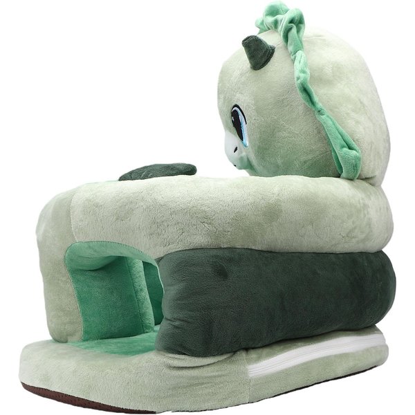 Asiento De Piso Para Bebé Sofá CóModo Suave Felpa Soporte Lumbar Sofá Para Sentarse Infantil Para Interiores Dinosaurio Verde-image