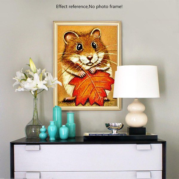 5D DIY Diament Malarstwo ZwierzęTa Diament Haft Chomik PełNe OkrąGłE WiertłO 50X70CM-image