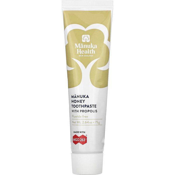 Manuka Health, Manuka Honey Fluoride-Free Toothpaste With Propolis, 2.64 Oz (75 G) White-image