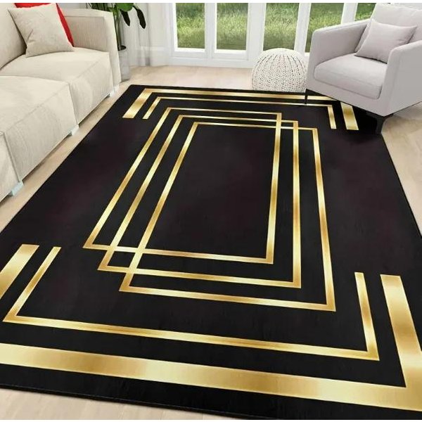 Luksusowy Boho Chenille Perski Dywanik – MożNa Prać W Pralce Kwiatowy Dywan Do Salonu Sypialni Przedpokoju, Szary Czarny Mata PodłOgowa 80X120Cm(31X46In)-image