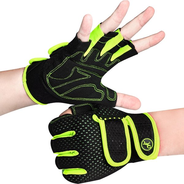 Guantes De Gimnasio Moreok Para Hombre Y Mujer, Almohadillas SBR De 3MM, Medio Dedo, Guantes De Fitness Para Levantamiento De Pesas, Entrenamiento, Dominadas, Remo M-image