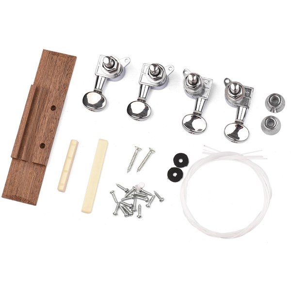 Zestaw Do Samodzielnego MontażU Ukulele 26 Cali Tenorowe Ukulele 4-Strunowe Hawajska Gitara Zestaw DIY Panel Z Drewna Zebrano Podstrunnica Z Palisandru Z KołKami Gray-image
