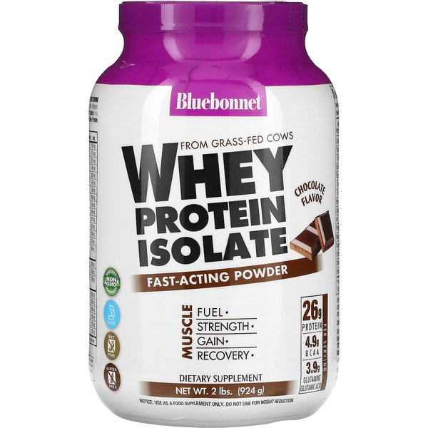 Bluebonnet Nutrition, Aislado De ProteíNa De Suero De Leche, Chocolate Natural, 2 Lbs (924 G)-image