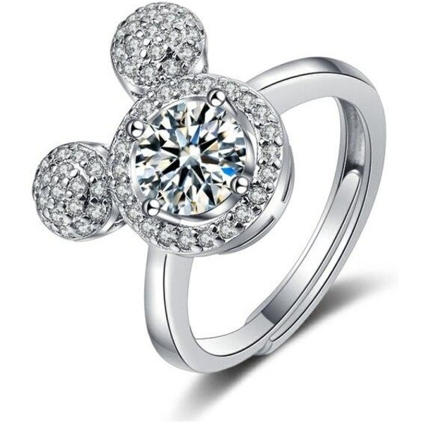 Anillo De Moda Para Mujer JoyeríA VersáTil Plata S925 1 Quilate Moissanita Anillos De Gemas Estrelladas Aniversario CumpleañOs Regalo De Festival-image