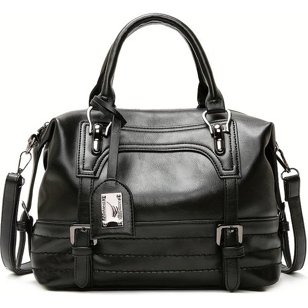 Torebka Vintage Boston, DużA Pojemność, Torba Typu Crossbody - Damska Torba Na Ramię Ze Sztucznej SkóRy - Stylowa I Pojemna - Dla Modnych Kobiet Gray-image