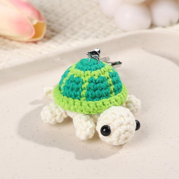 Adorable Tortuga, Juguete De Peluche De Tortuga Miniatura Tejido A Mano Colgante Adorno Accesorio Bolsita Encanto PúRpura-image