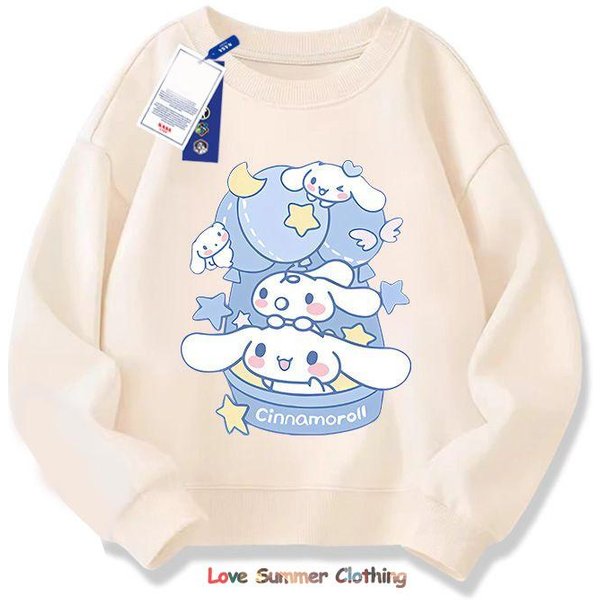 DziewczęCa Bluza Z Kapturem SłOdkie Bluzy Cinnamoroll Bluza Z Kapturem Dzieci KreskóWkowy Pies Ubrania ChłOpięCa Bluza Z Kapturem DziecięCa Codzienna GóRa 130 White-image