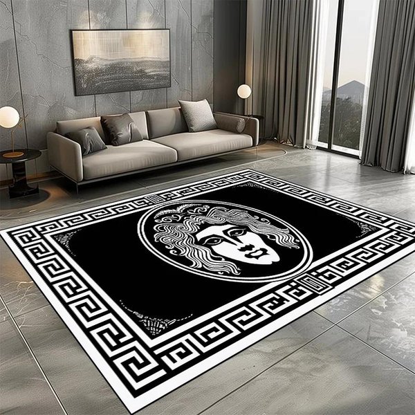 Alfombra De Lujo Moderna Para Sala De Estar DiseñO De Moda Alfombras De Gran TamañO Vestidor Alfombrillas Antideslizantes Dormitorio Cabecera Alfombras Suaves 100*200Cm-image