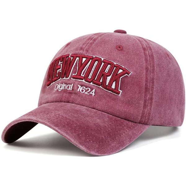 Gorras De BéIsbol Unisex Bordadas New York 1624 Lavadas Para Primavera Y OtoñO, Ajustables Para Exteriores, Sombreros Casuales, Sombrero Protector Solar, Gorra Deportiva-image