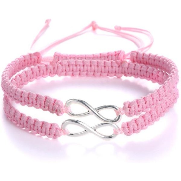 Juego De 2 Pulseras Retro De Estilo Infinito Hechas A Mano, Conjunto De Pulseras De La Amistad, Pulseras Y Brazaletes De Amor Para Parejas, JoyeríA De Estilo Infinito-image