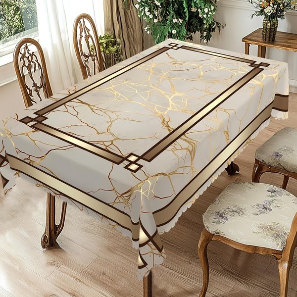 ProstokąTny Obrus O Fakturze Marmuru Do Dekoracji StołU Nowoczesna Sztuka Geometryczna Faktura Obrus Na Stół Kuchenny I Jadalniany Dekoracje Imprezowe 140X300Cm-image
