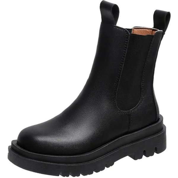 Nuevas Botas De Invierno Gruesas De Caballero Para Mujer, Botas Largas Hasta La Rodilla De TacóN Cuadrado, Botas Retro Gruesas De Motociclista, Negro Blanco Botas Mujer 34 Negro-image