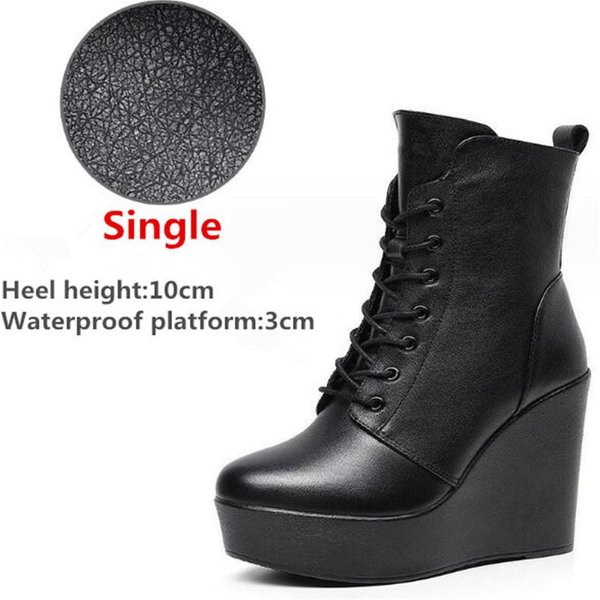 Damskie Botki Ze SkóRy Naturalnej Zimowe Damskie Pluszowe ŚNiegowce Botki Na Platformie I Koturnie Damskie Buty Na Wysokim Obcasie Rozmiar 33-43 43 Gray-image