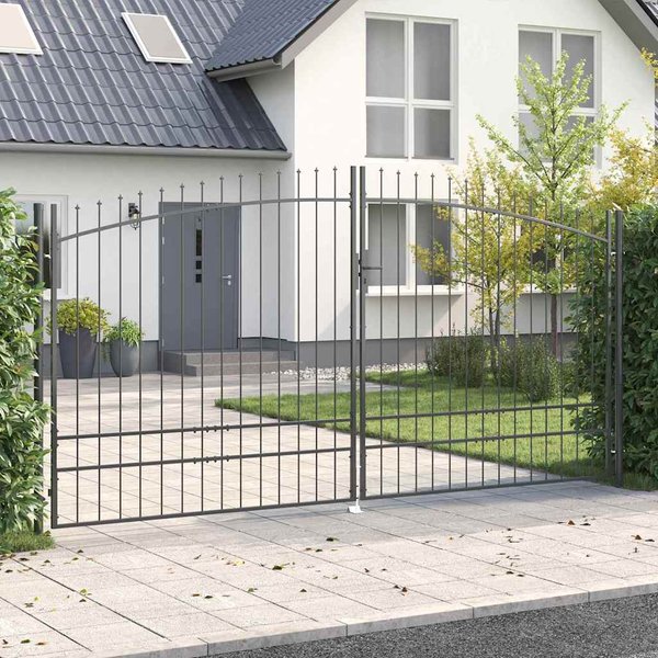 Puerta Doble Con Cerradura Gris Woerden 400 X 249,5 Cm Acero-image