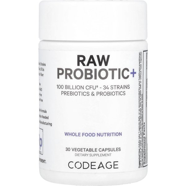 Codeage, ProbióTico Sin Procesar+, 100 Mil Millones De Ufc, 30 CáPsulas Vegetales-image