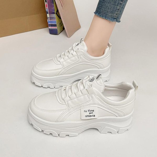 Zapatillas De Papá Con Plataforma Alta Para Mujer, Nuevas De Primavera Y OtoñO, Tendencia Ins, Moda VersáTil, Casual, Deportivas, Zapatillas Blancas PequeñAs 40 Blanco-image