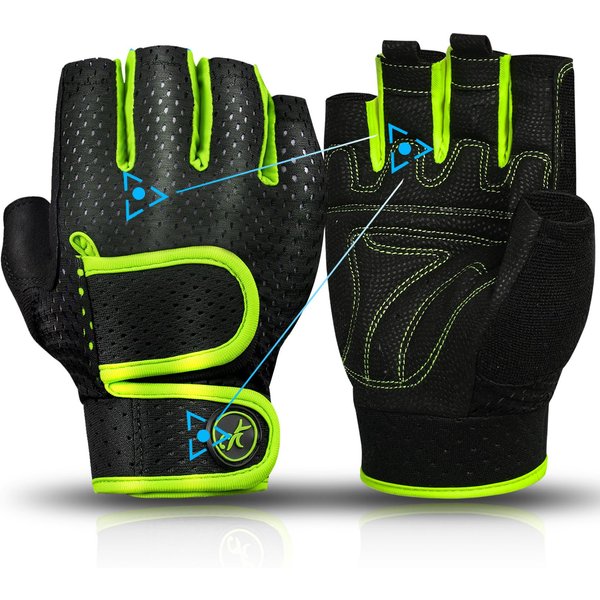 Moreok Guantes De Gimnasio Antideslizantes Almohadillas De 3MM Entrenamiento De Fuerza Calistenia Levantamiento De Pesas Guantes Entrenamiento Con Kettlebell Ejercicio Guantes De Fitness Para Hombre M Amarillo-image