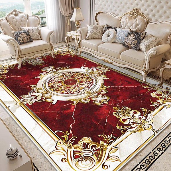 Luksusowy Dywan Do Salonu Europejska Dekoracja Domowa Sofa DużY Obszar AntypośLizgowe Dywaniki Puszysta MięKka Mata PodłOgowa Do Sypialni Przy łóżKu 3.9X5.2Ft(120X160Cm)-image