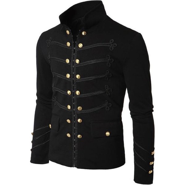 Chaqueta Steampunk Vintage De Doble Botonadura Para Hombre Para Eventos De Cosplay Medieval M Negro-image
