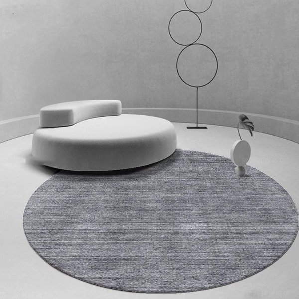 Nowoczesny OkrąGłY Dywanik Minimalistyczny MięKki Do Salonu Sypialni Gabinetu Dekoracja Mata PodłOgowa AntypośLizgowy Odporny Na ZużYcie Modny 120X120Cm-image