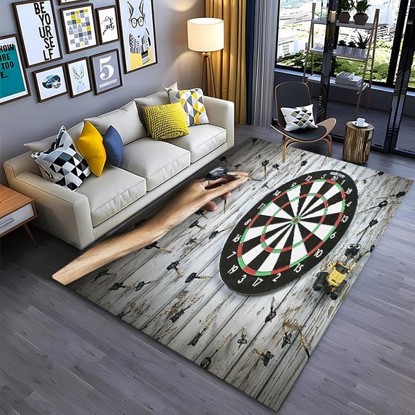 Alfombra De Diana Para Dardos Para Sala De Estar Dormitorio Pasillo Alfombra Larga Antideslizante Suave Alfombra De ÁRea Felpudo Para Sofá DecoracióN Del Hogar Tapete HD 80*120Cm-image
