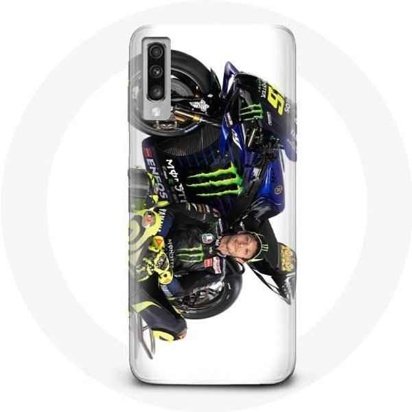 Funda - Valentino Rossi - Samsung Galaxy A70 - Flexible - ProteccióN - DiseñO Piloto De Velocidad Blanco-image